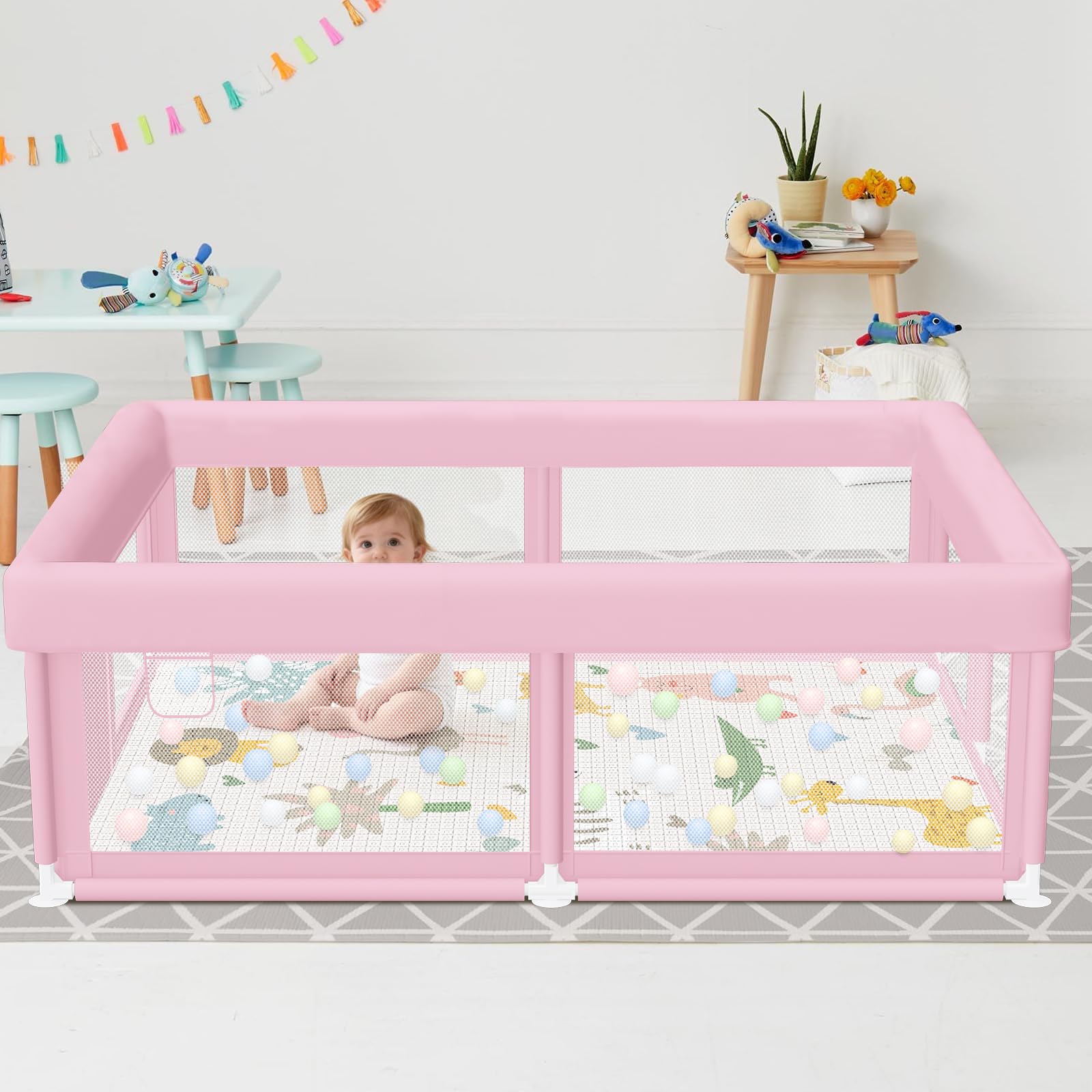 Hiaksedt playpen can be assembled by one person without tools