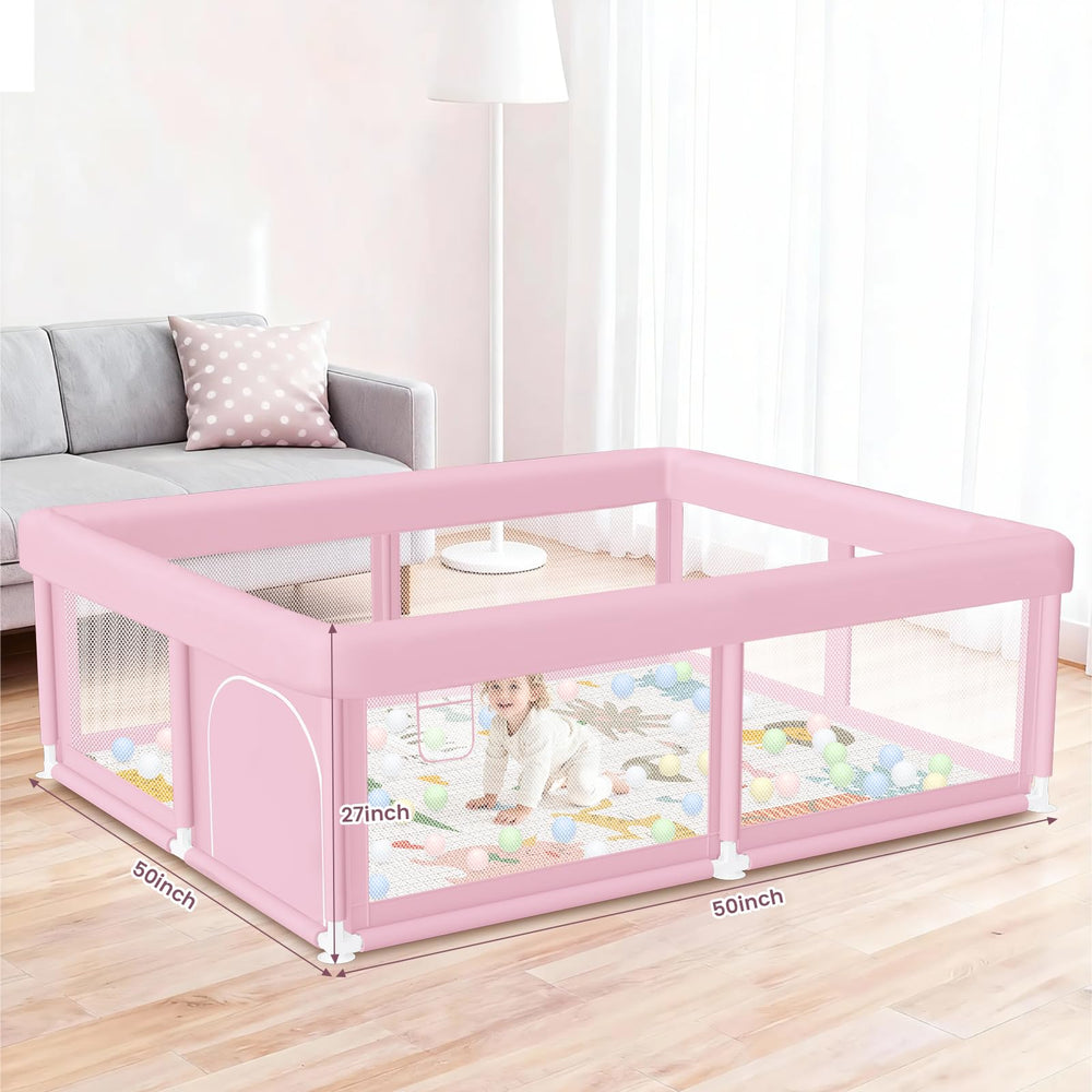 Hiaksedt playpen's outer zipper gate helps prevent escapes