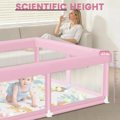 Hiaksedt pink playpen features soft fabric and cushioned edges for gentle play