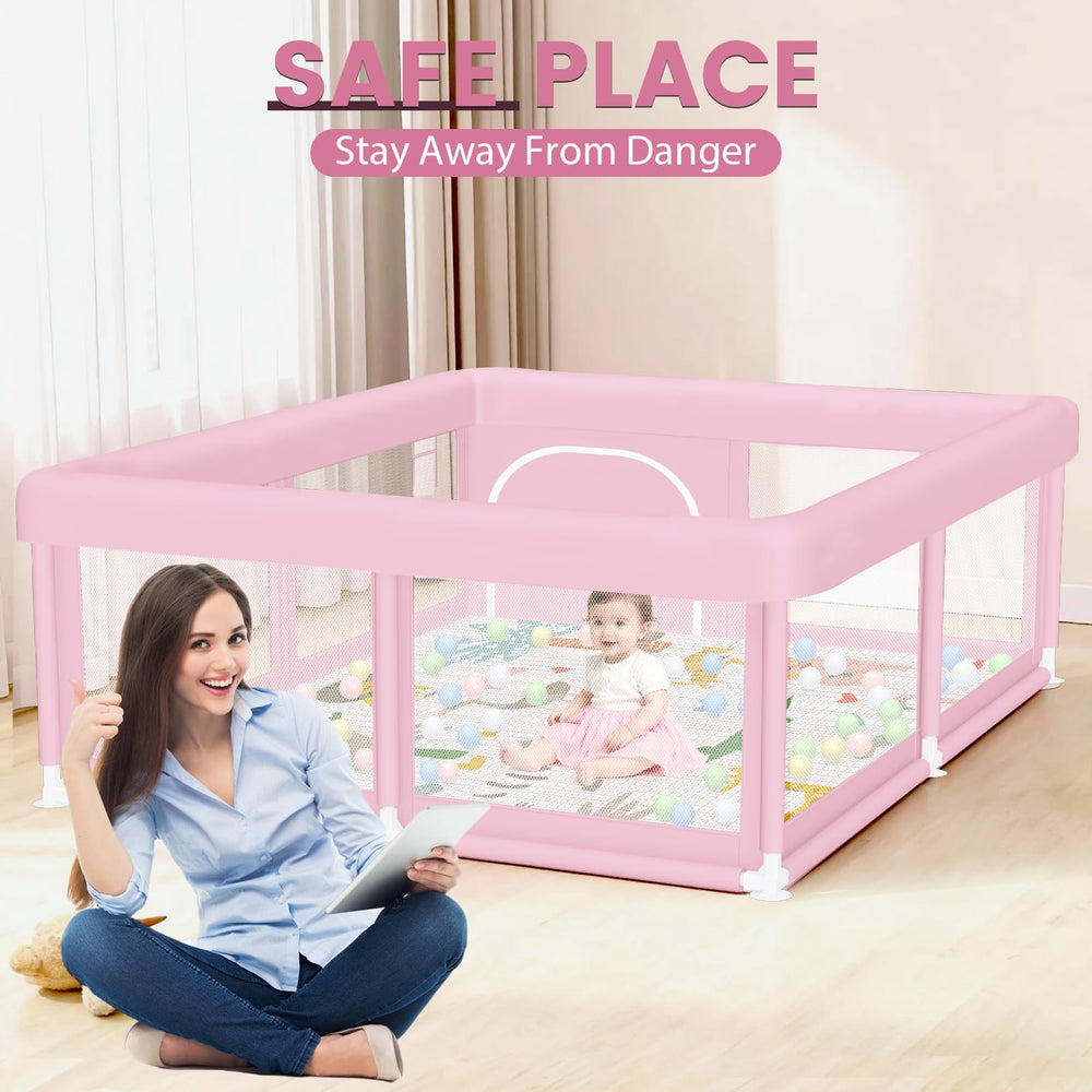 Hiaksedt playpen includes a thick foam cover for added comfort