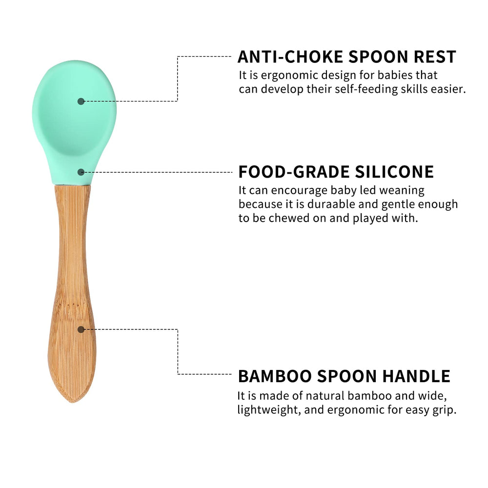 HI BABY MONMENT silicone spoon rest keeps counters tidy after meals.