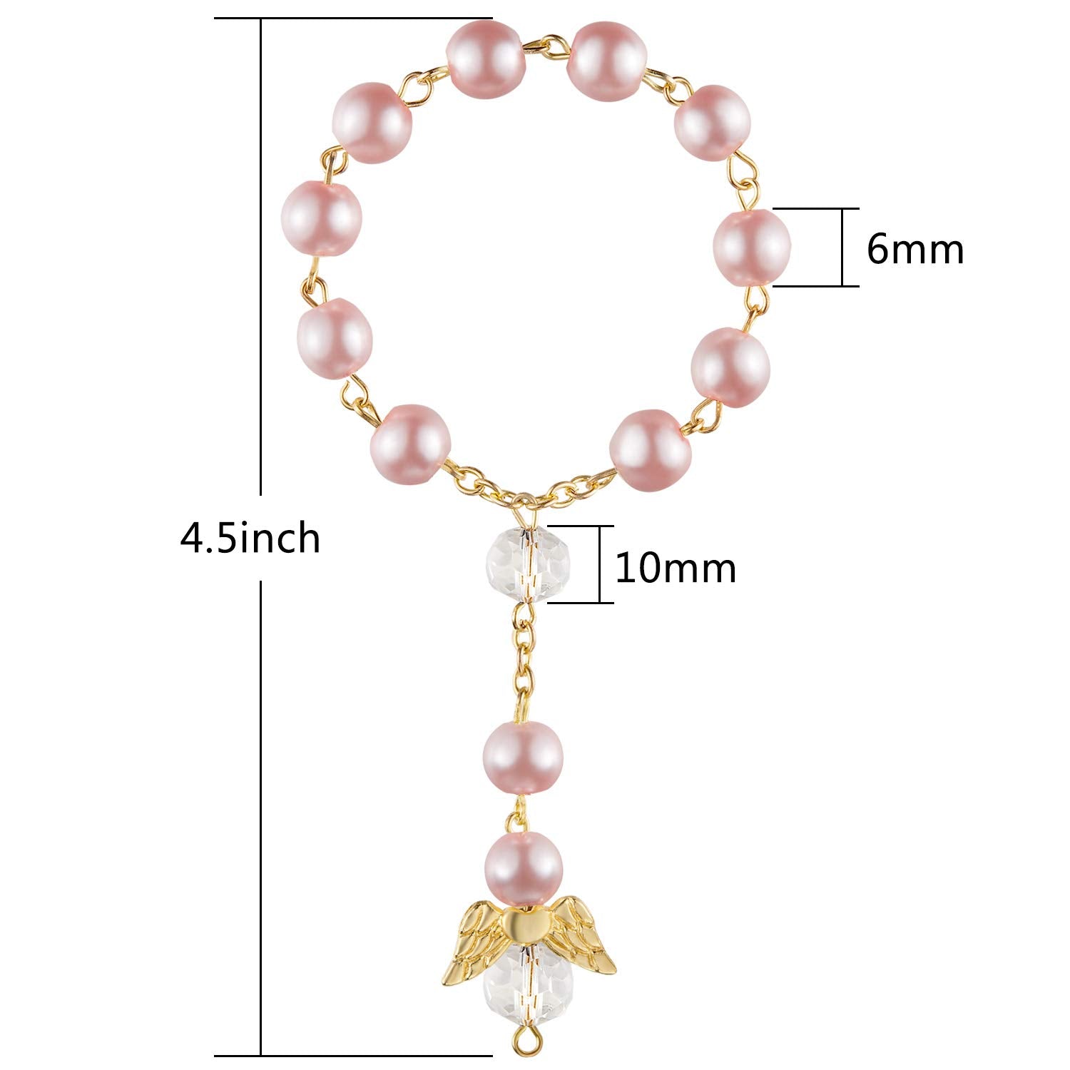 Hicarer acrylic rosary pink angel-wing design adds elegant decor to events