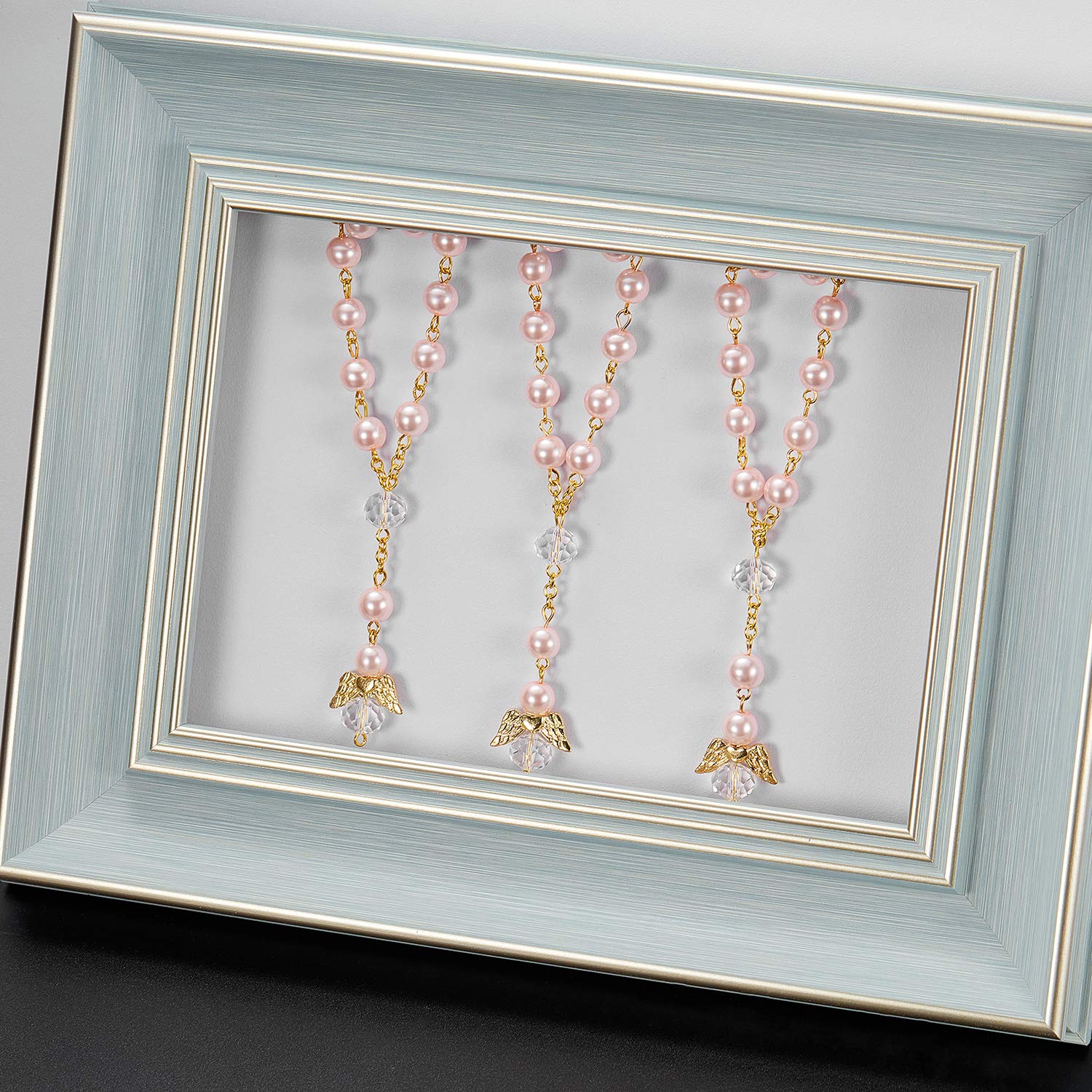 Hicarer elegant angel rosary pink keepsake-friendly decor