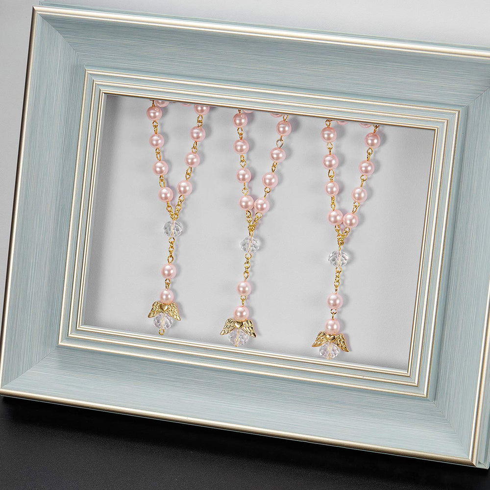 Hicarer elegant angel rosary pink keepsake-friendly decor