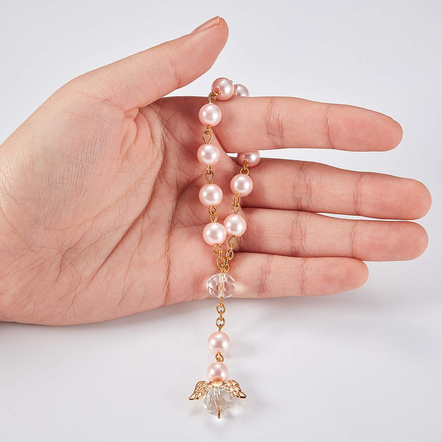 Hicarer mini rosary pink for table centerpieces at first communion celebrations