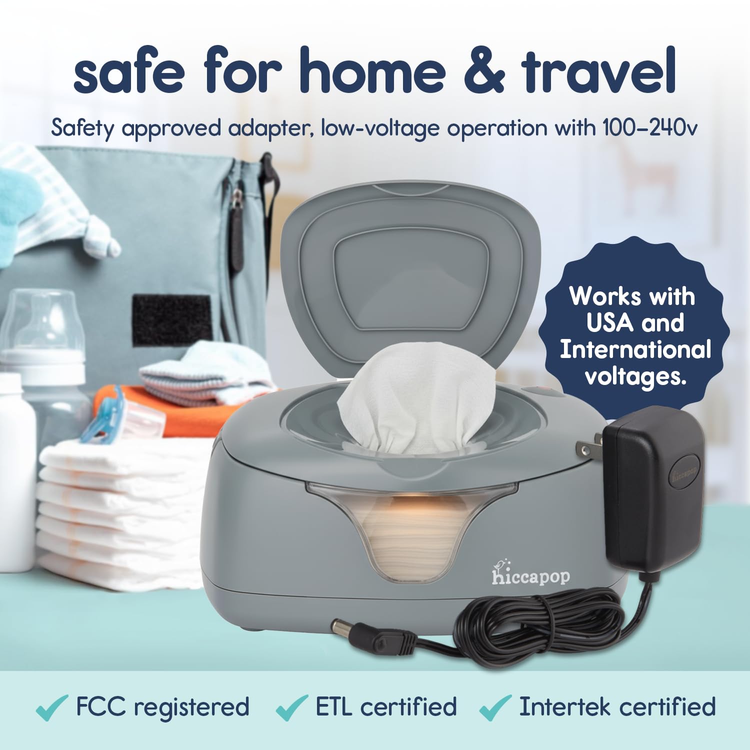 Hiccapop high-capacity case holds a week’s worth of wipes.