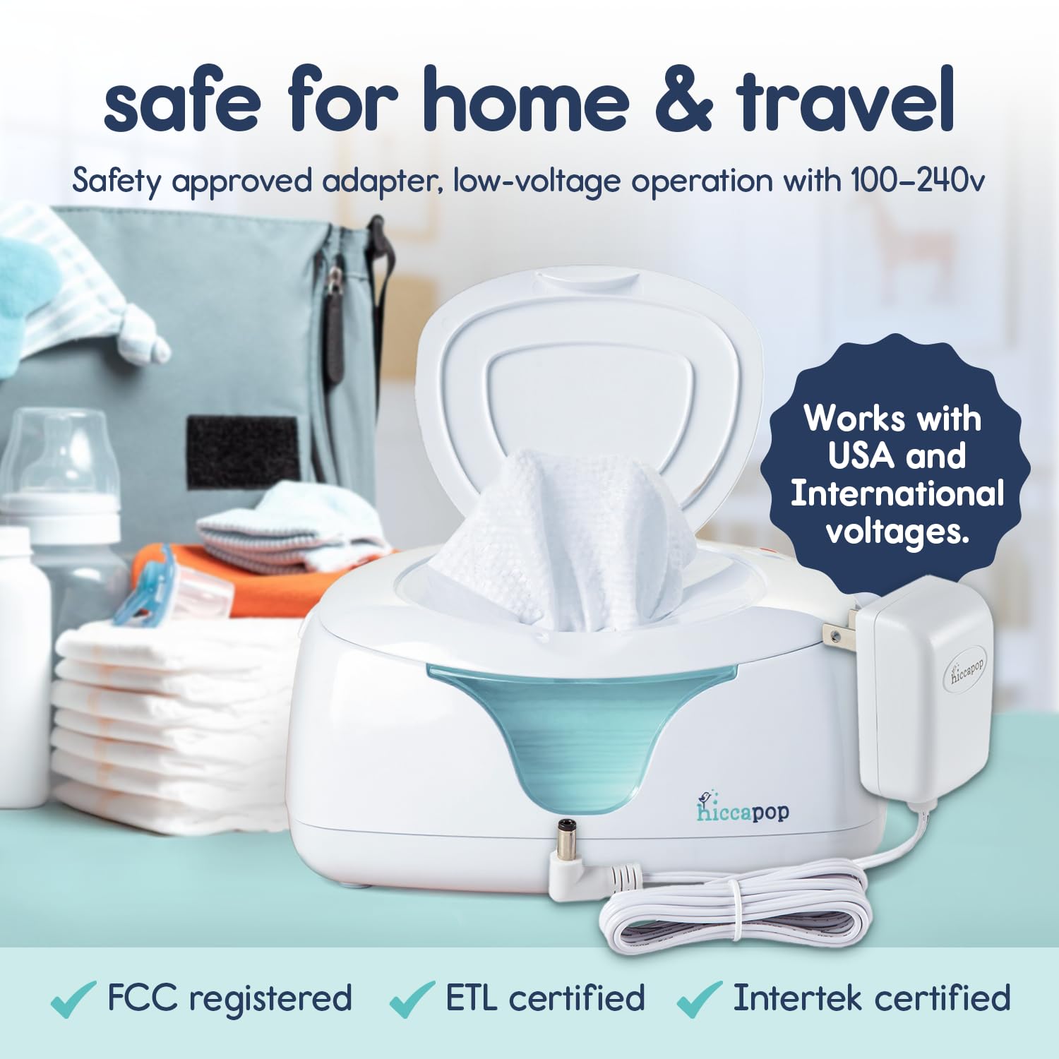 Hiccapop low-voltage adapter enhances safety during nighttime diaper changes