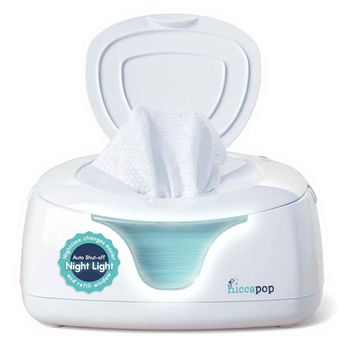 Hiccapop baby wipe warmer top view ensuring warm wipes for smooth diaper changes