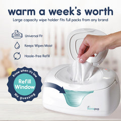 Hiccapop viewing lens shows remaining wipes for easy refills