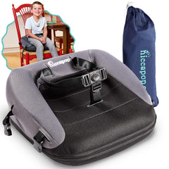 Hiccapop NeoBoost inflatable booster seat, portable for meals at home or on the go.