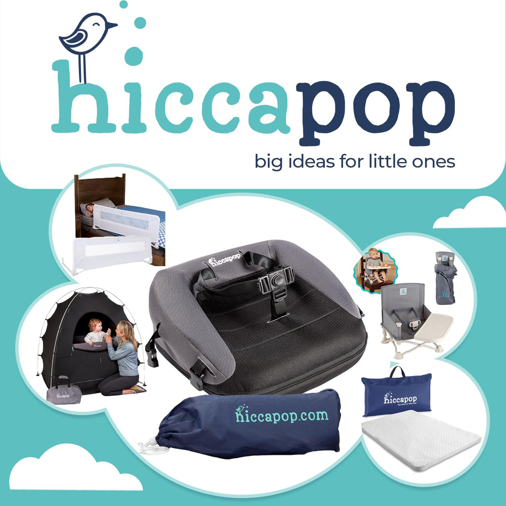 Hiccapop NeoBoost machine-washable cover keeps the booster fresh.