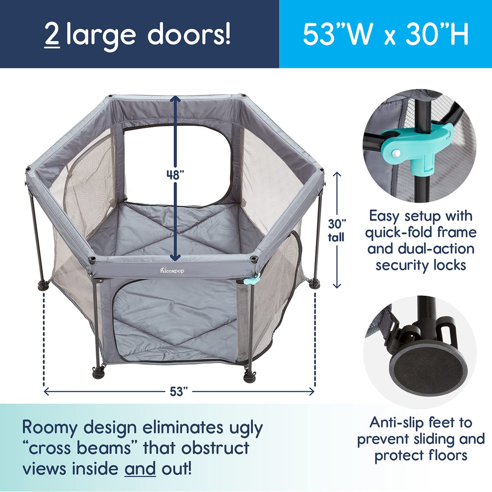 Close-up of hiccapop PlayPod canopy for sun protection during play