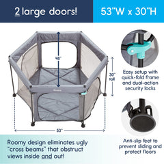 Close-up of hiccapop PlayPod canopy for sun protection during play