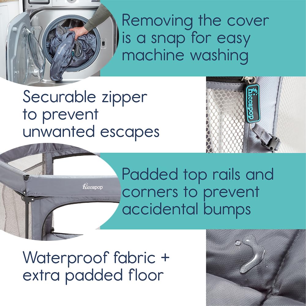 Removable mesh walls of hiccapop PlayPod for breathable or snug space