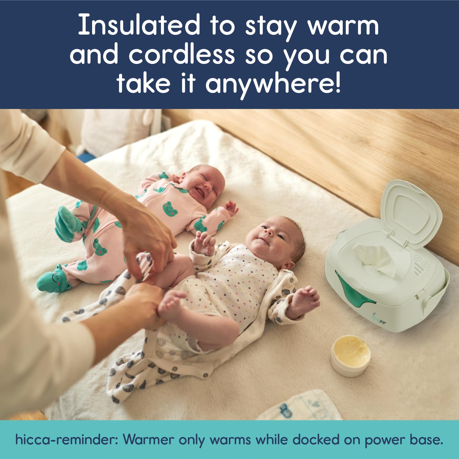 Hiccapop warmer holds a week’s worth of wipes for busy days.