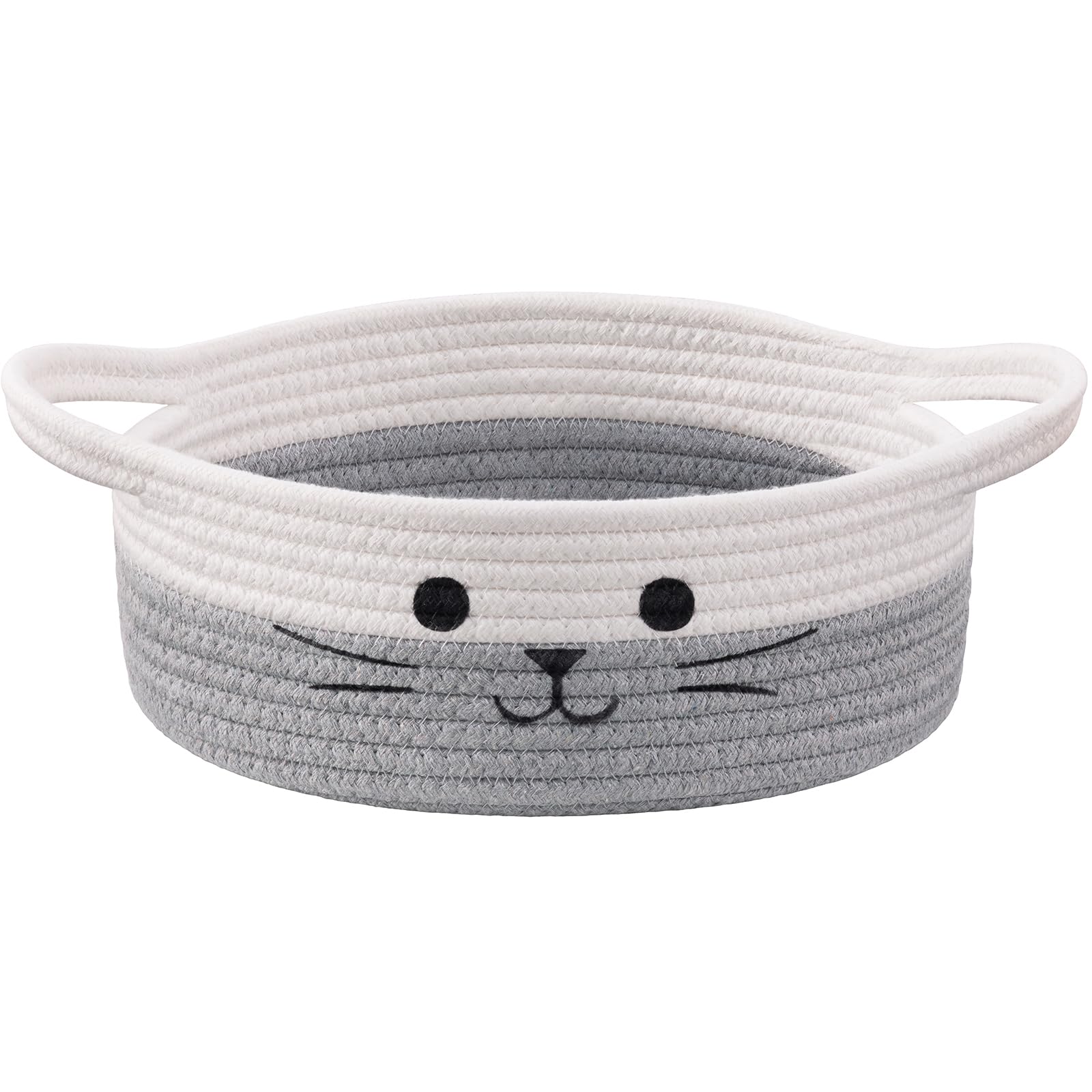 HiChen cat toy basket with a cat face design for organized playroom storage