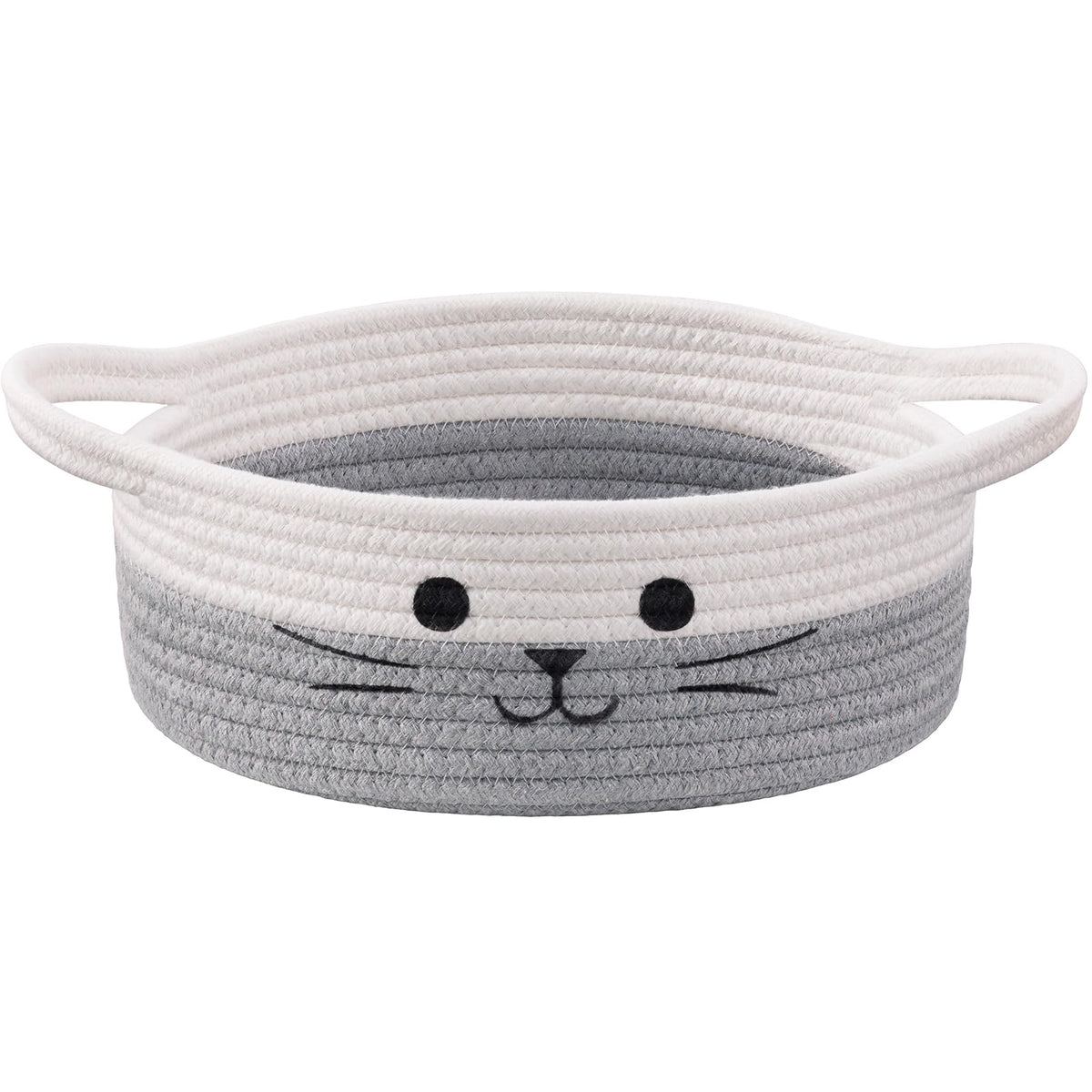 HiChen cat toy basket with a cat face design for organized playroom storage
