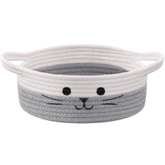 HiChen cat toy basket with a cat face design for organized playroom storage
