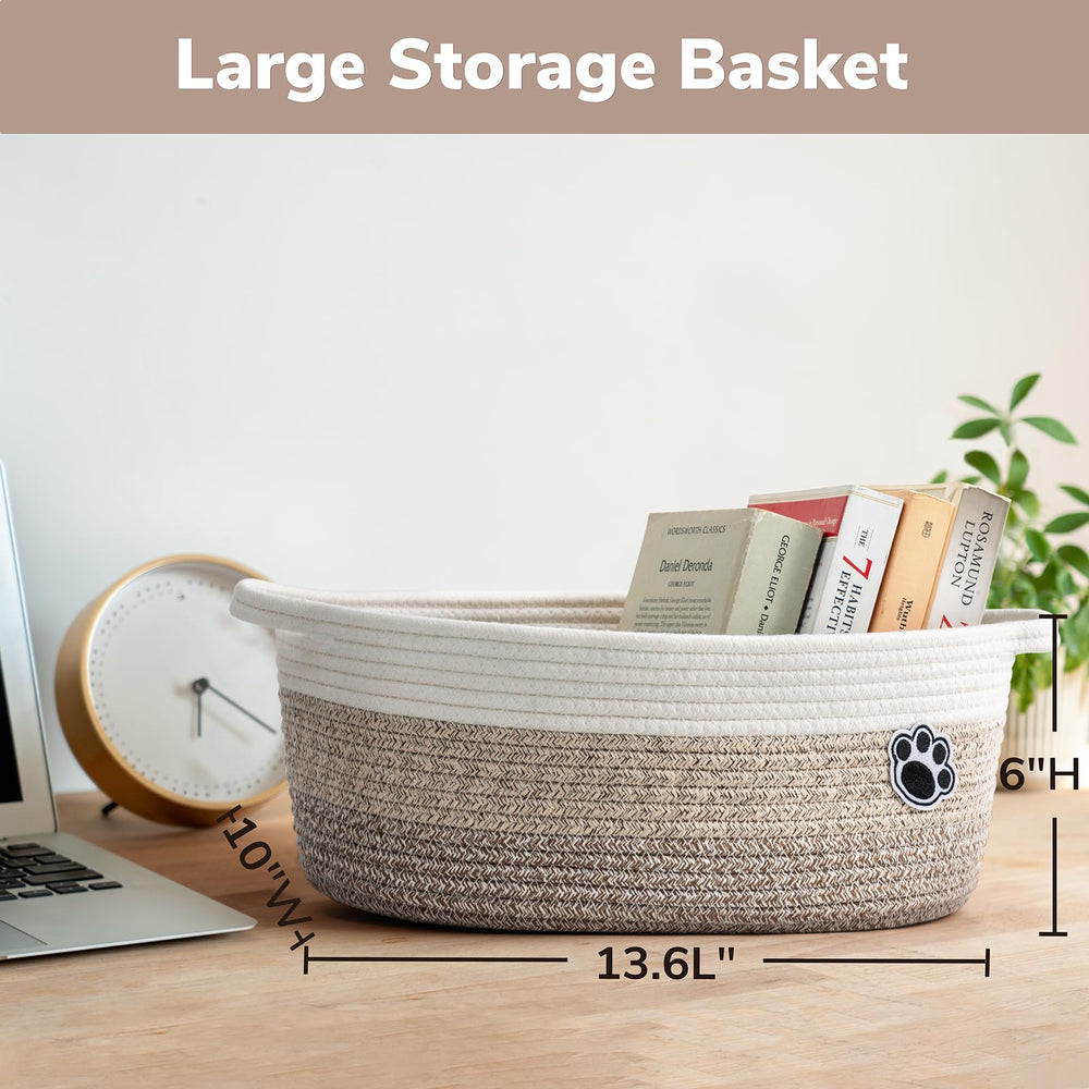 HiChen woven basket uses soft cotton rope to protect floors.