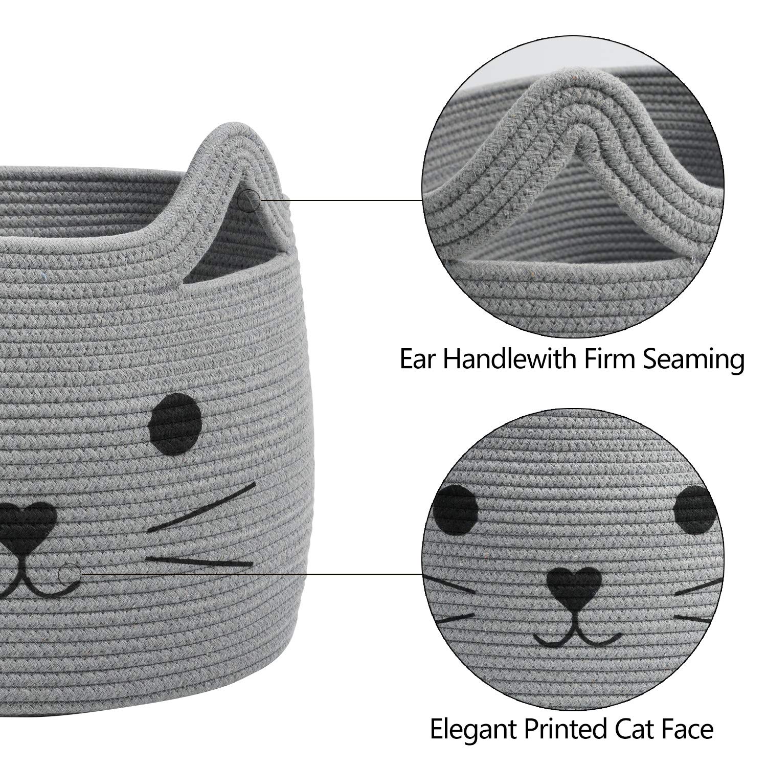 HiChen basket features easy-to-lift handles for quick carrying around the home.
