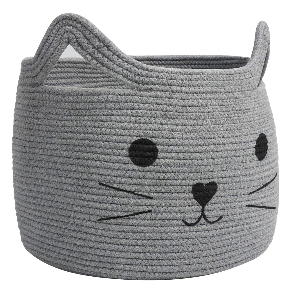 HiChen large woven basket in gray for blankets and towels, tidy living space.
