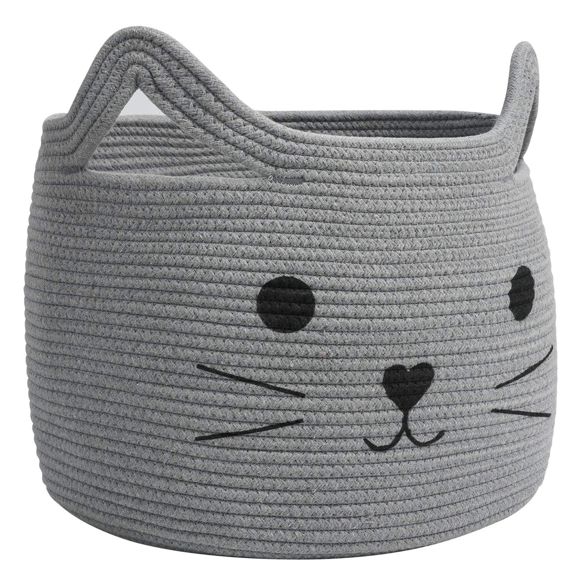 HiChen large woven basket in gray for blankets and towels, tidy living space.