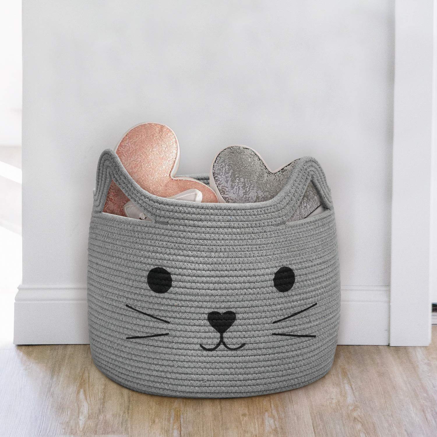HiChen neutral gray basket complements any decor with subtle, delicate charm.