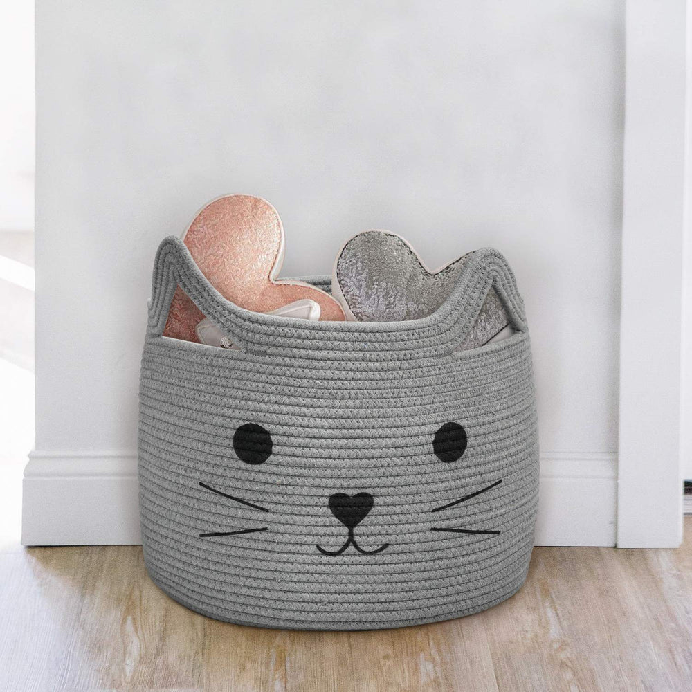 HiChen neutral gray basket complements any decor with subtle, delicate charm.