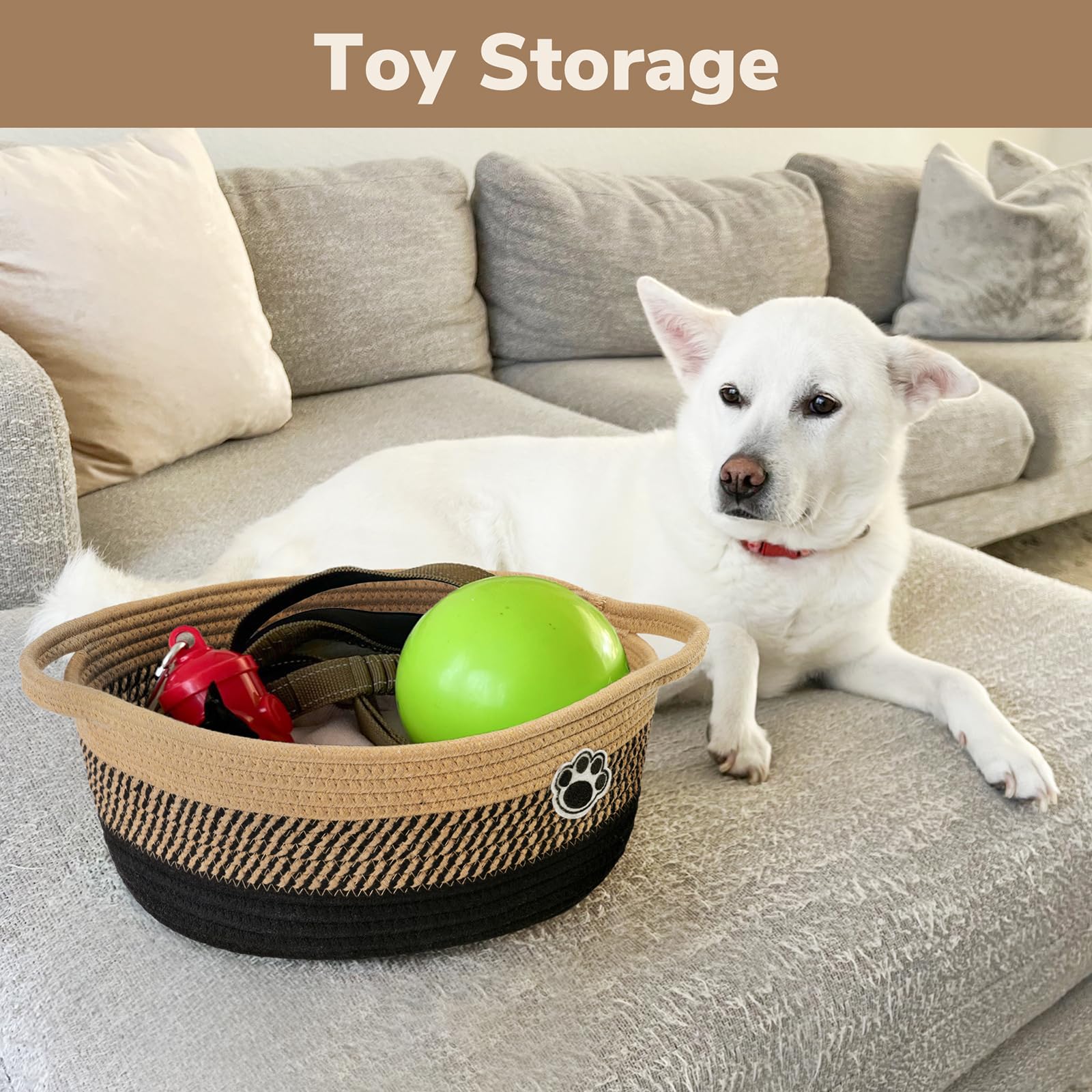 HiChen nursery storage basket in tri-color complements décor and stores essentials.