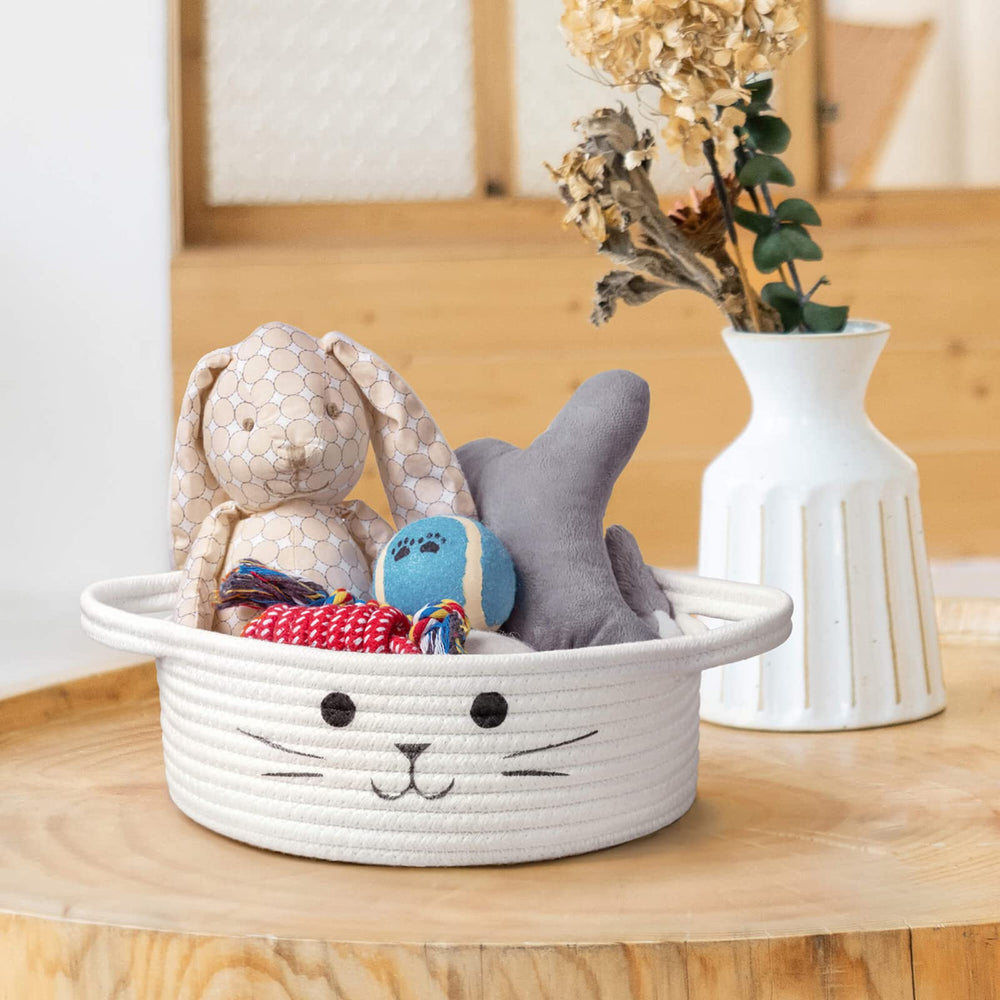 HiChen portable basket with sturdy handles for quick transport around the home.