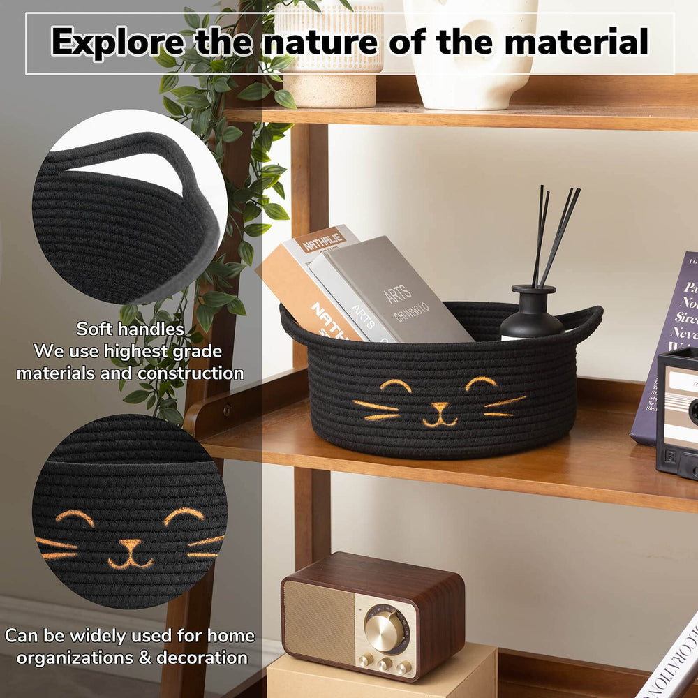 HiChen soft-rope-basket-handle-design offers portable organization with sturdy double handles.