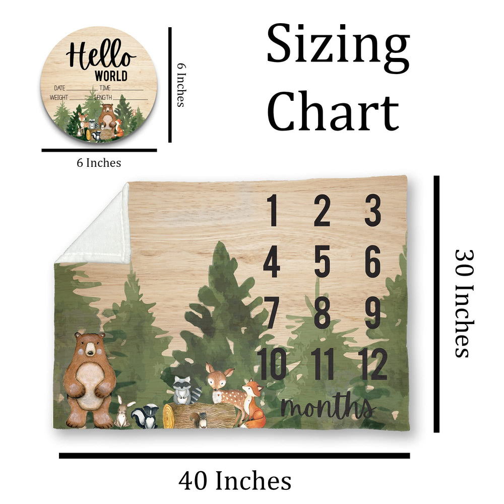 Hickory Hollow birth stat marker visible on the milestone blanket