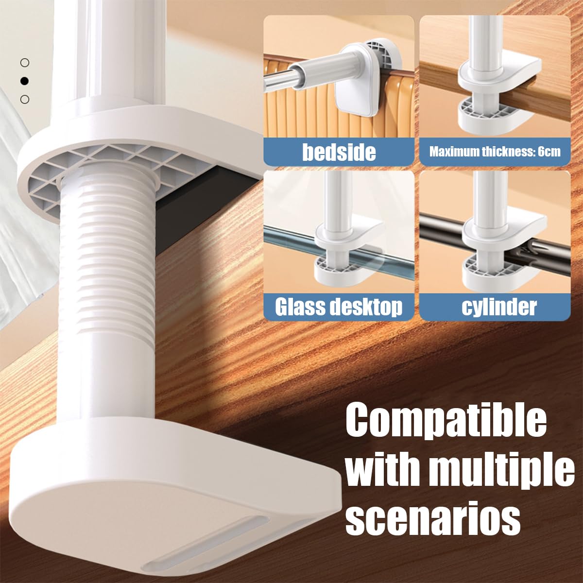 Hicoolmam telescopic pole and bendable arm enabling hands-free tube positioning