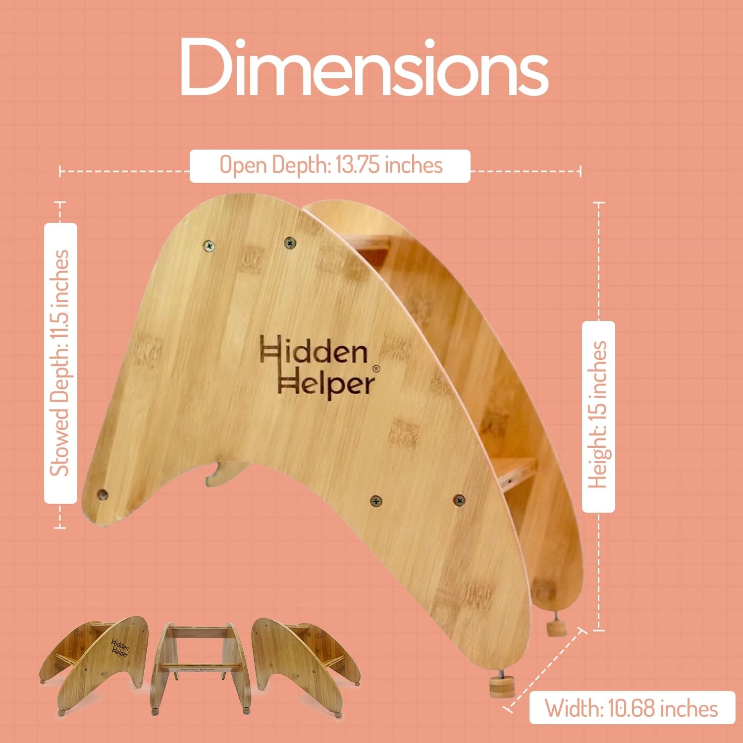 Hidden Helper natural bamboo wood construction for durable daily use.