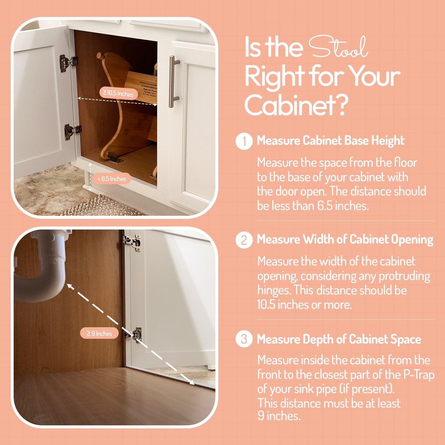 Hidden Helper montessori step stool anchored for safety in kitchen or bathroom.