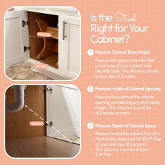 Hidden Helper montessori step stool anchored for safety in kitchen or bathroom.