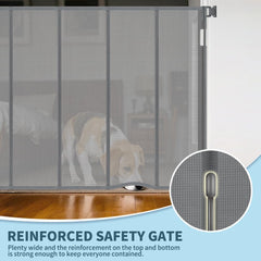 HIDODO gate extends to 71 inches wide for large doorway or hallway spaces.