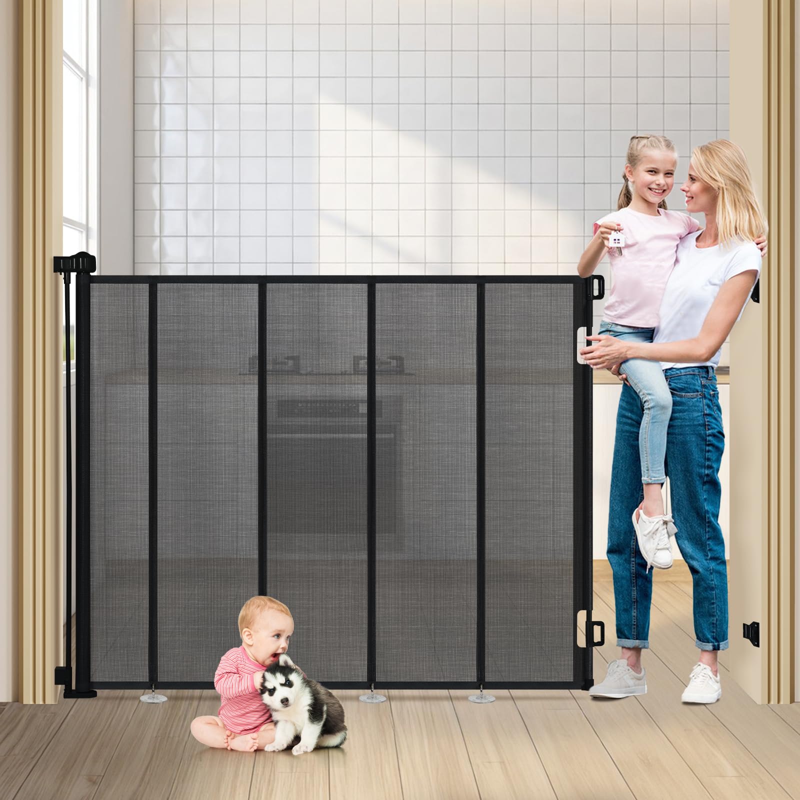 HIDOG 47 extra tall gate mesh for childproofing and pet containment.