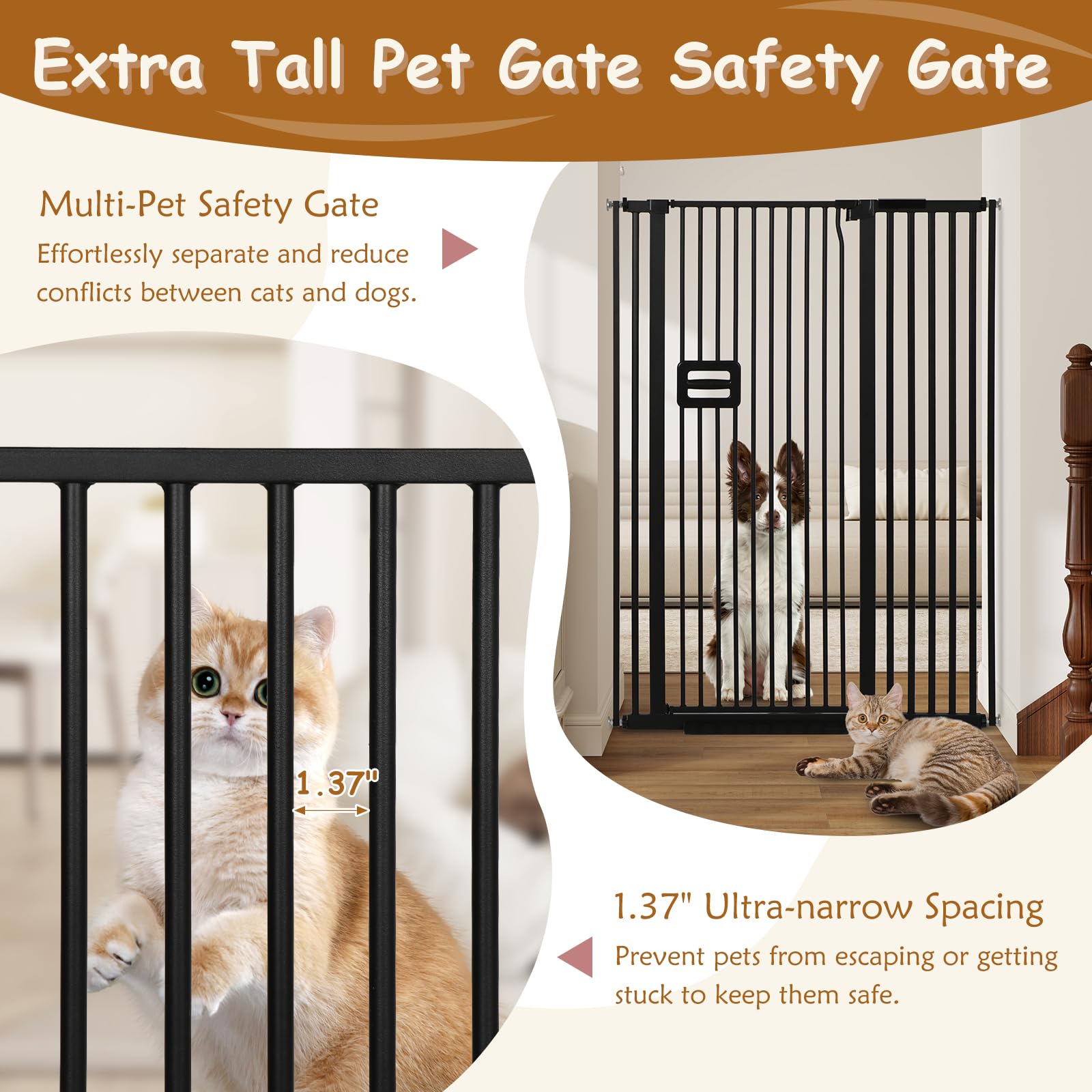 HIDOG 55'' gate on stairs during installation