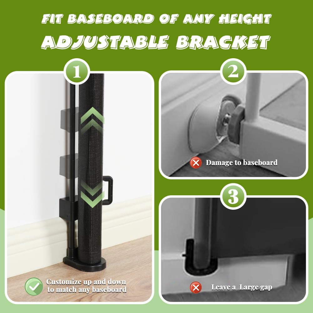 HIDOG baseboard-fit bracket ensures snug bottom fit in varied homes.