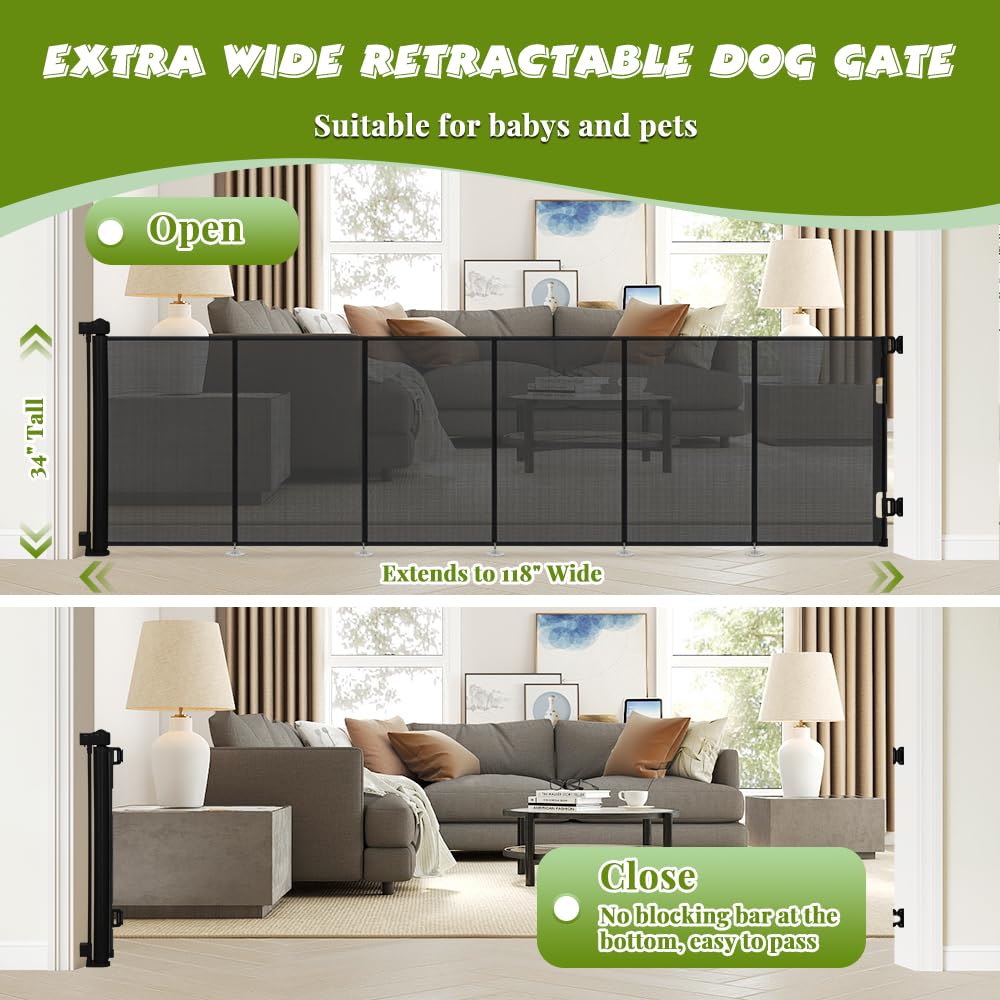 HIDOG indoor and outdoor gate suitable for stairs, doorways, decks.