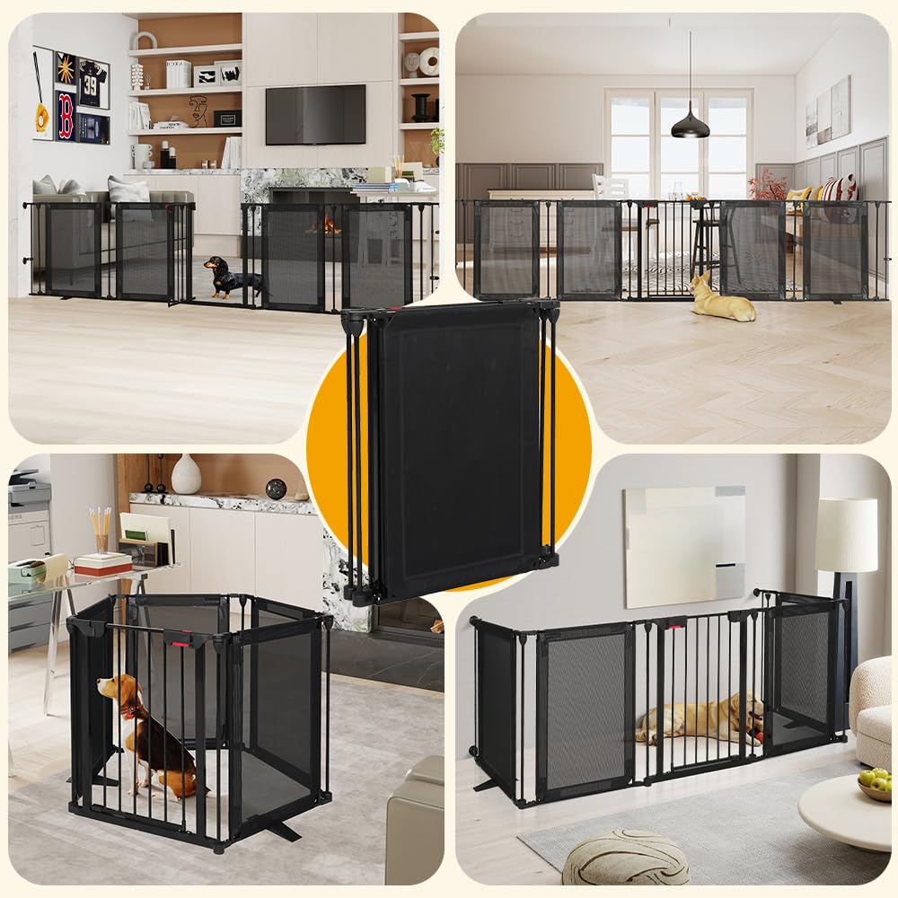 HIDOG stair gate configuration fits stairs securely for top and bottom barriers.