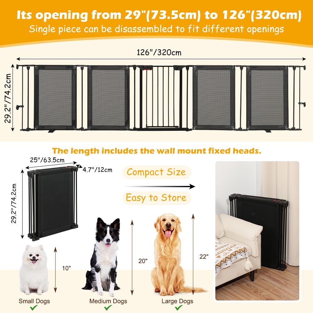 HIDOG dog gate with wall-mount kit included for a secure permanent barrier.
