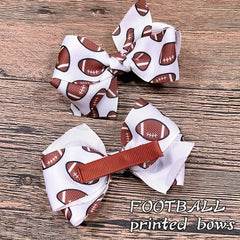 HIFANMM football printed bows clip lightweight and comfortable