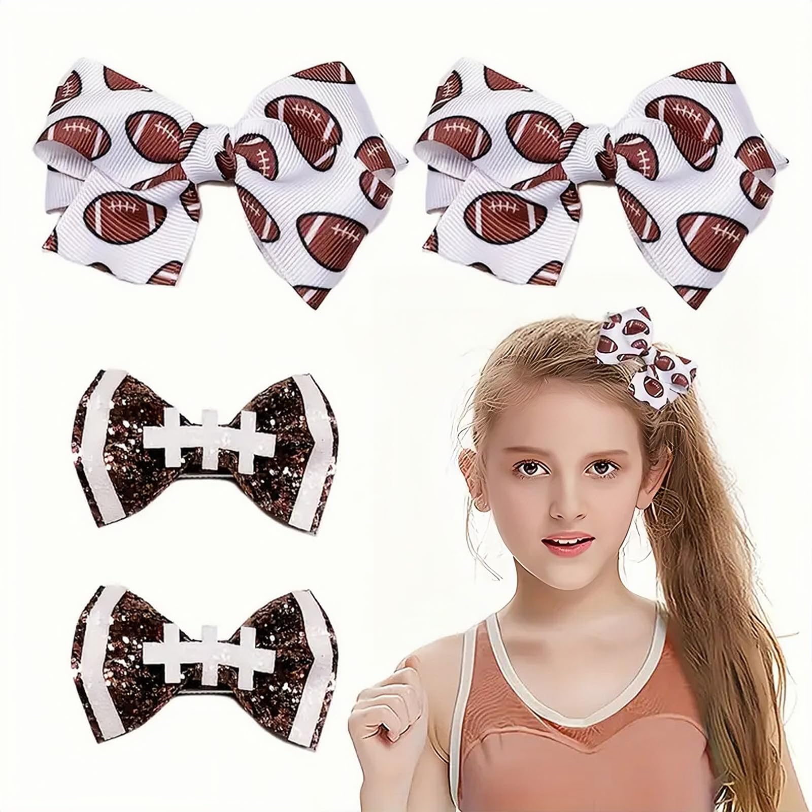 HIFANMM football bows clip offers delightful gift option