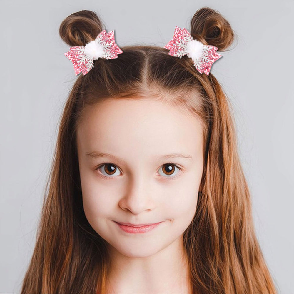 HIFANMM festive snowflake bow clip complements outfits for holiday gatherings
