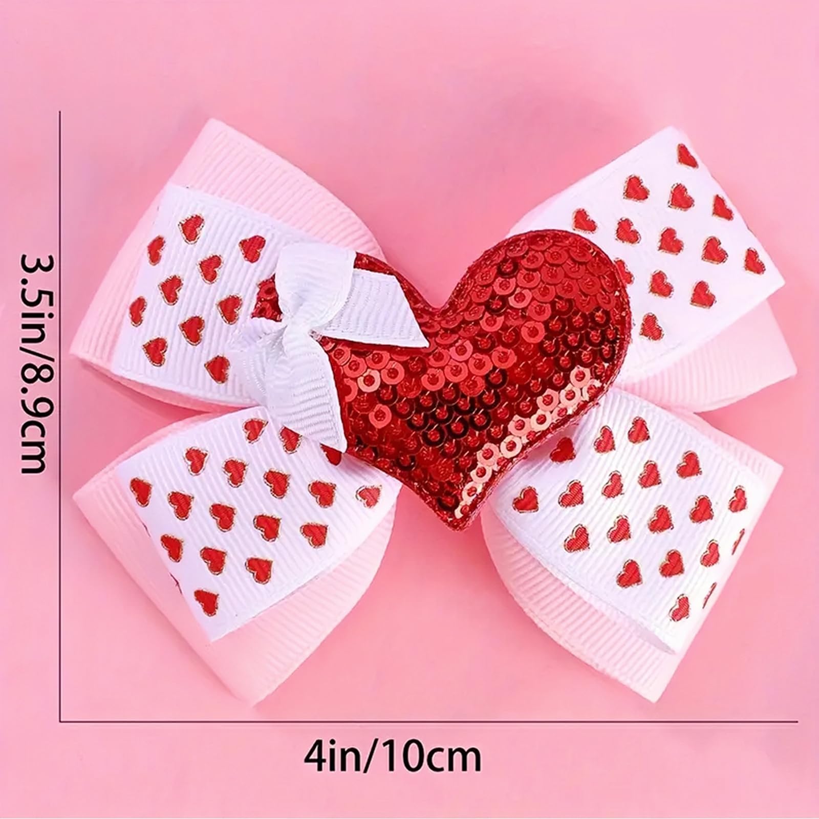 HIFANMM red heart clip adds shimmer to daily ensembles