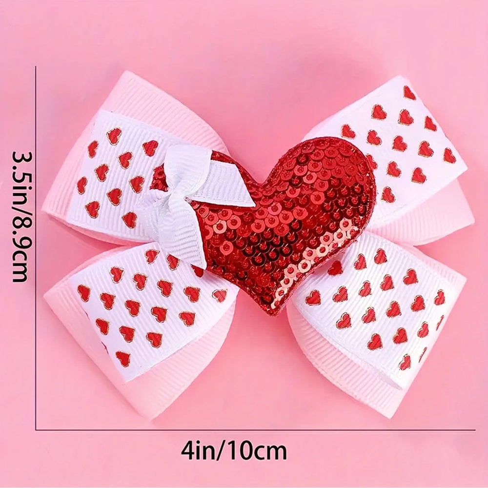 HIFANMM red heart clip adds shimmer to daily ensembles