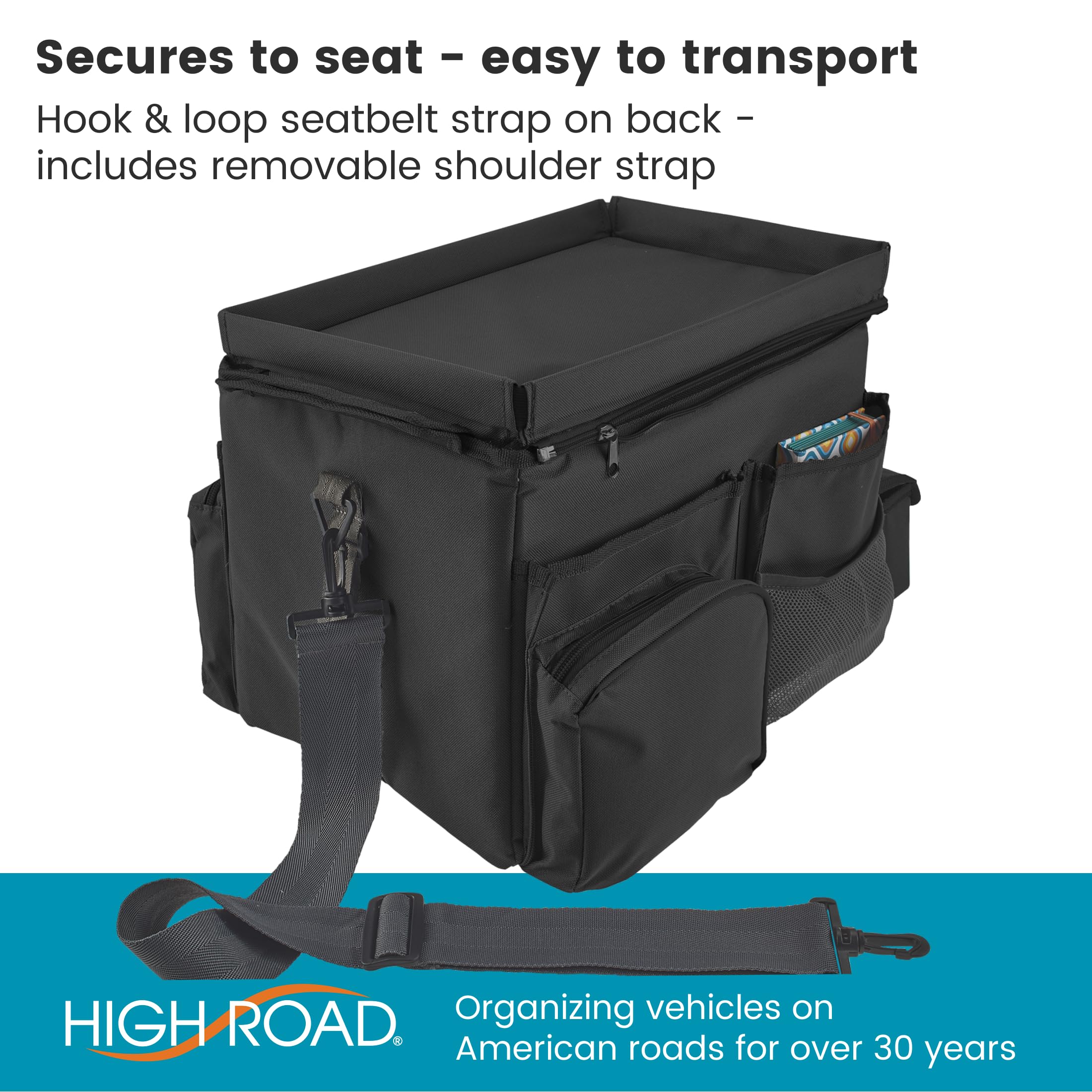 High Road CarHop portable organizer folds flat for easy storage
