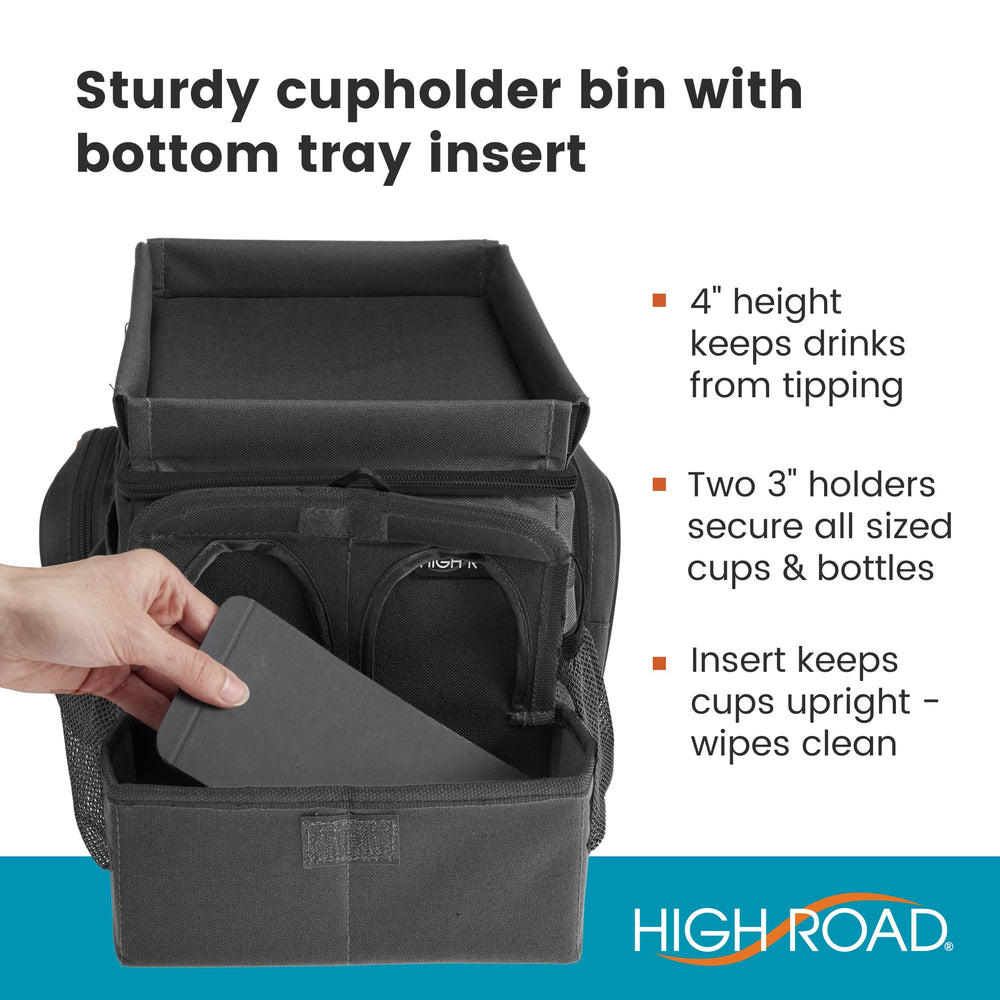 High Road CarHop sturdy design stays upright with seatbelt security